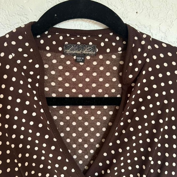 Y2K Vintage Polka Dots Midi Coquette Boho Fairy Dress Size Large - Picture 3 of 4